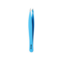 Vitry Face Care Coloured Tweezers ''Yatagan'' Pincet Ref.1029YC Blue 1Stuks