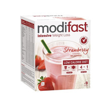 Modifast Intensive Milkshake Poeder Aardbei 440gr