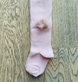 Meia pata / Kousenbroek met fur pompon - Baby Roze