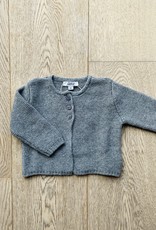 Aletta / Gebreide grijze cardigan met zilverdraad