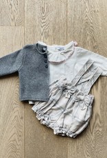 Aletta / Gebreide grijze cardigan met zilverdraad