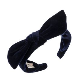 Siena  / Velvet haarband met strik - Blauw