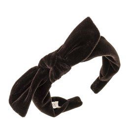 Siena  / Velvet haarband met strik - Bruin