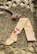 Meia pata /  Openworked peach  tights fish with satin bow