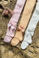 Meia pata /  Openworked peach  tights fish with satin bow