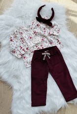 Aletta / Hemdje met bordeaux bloemen