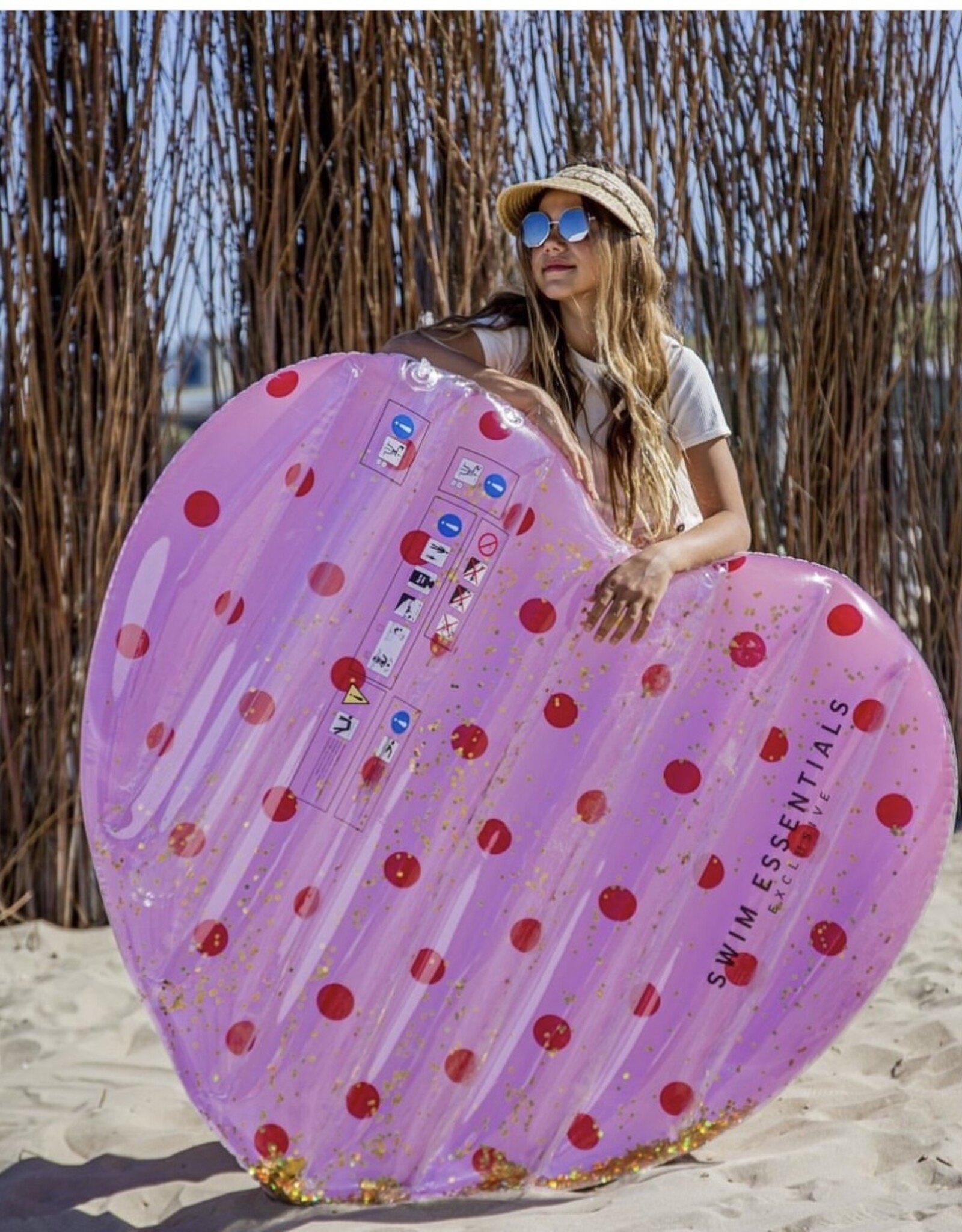 The Essentials Roze hart Luchtbed