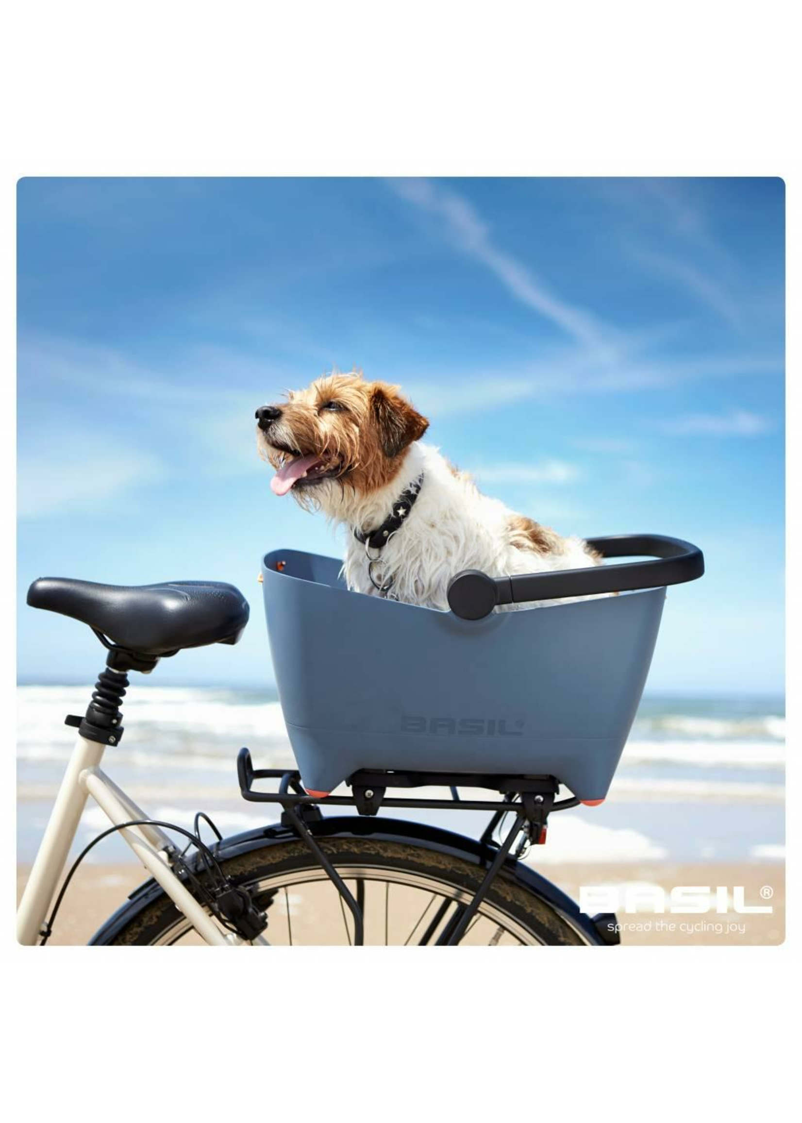 BASIL Cestino per cani Buddy (incluso adattatore MIK, collare e cuscino) - carico 15 kg