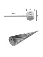 Filo freno 2,000mm, Ø 1.5mm, cross nipple Ø7x6mm