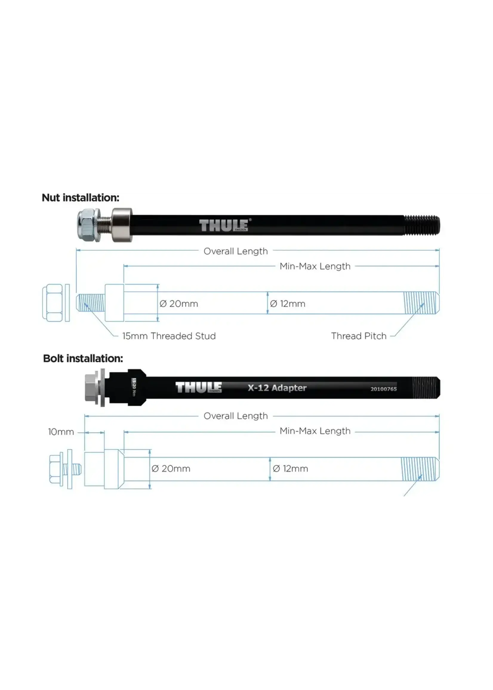 THULE Adaptateur thule Syntace X-12 (M12x1.0)  160 - 180 mm
