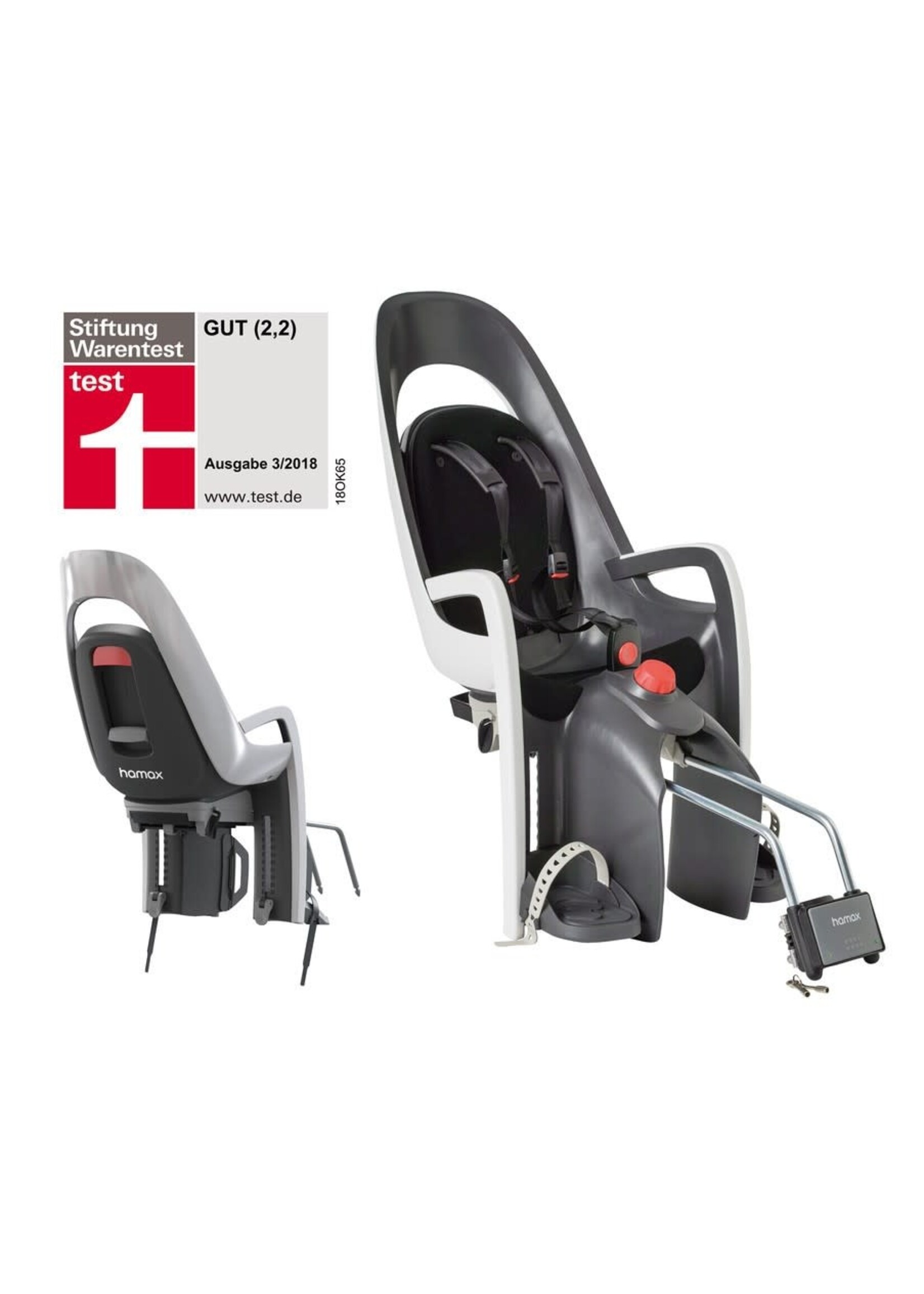 Hamax Seggiolino Caress C3 Bianco/Nero da telaio