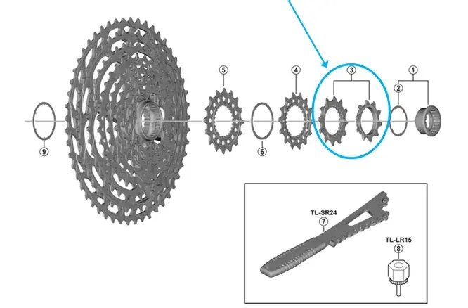 SHIMANO Unité de pignon CS-M9100 10B / 12D