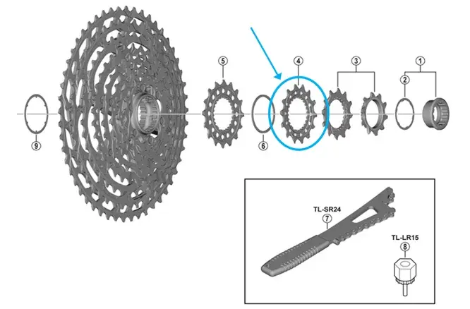SHIMANO Pignone CS-M9100-12v 14t