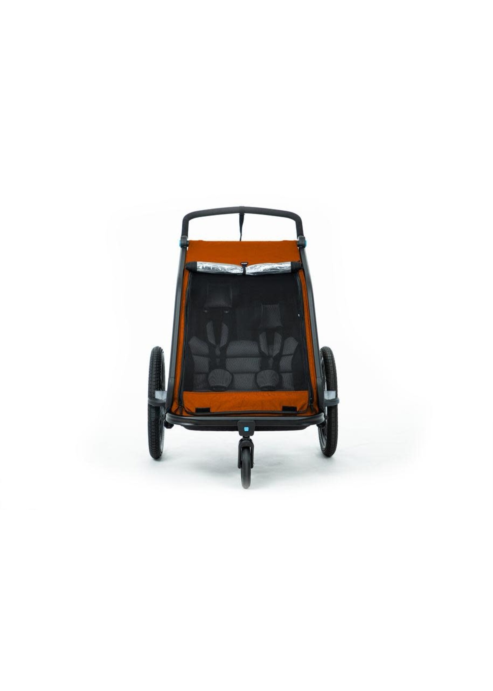 CUBE Kids Trailer Double CMPT X Actionteam - grey'n'orange - no sunscreen
