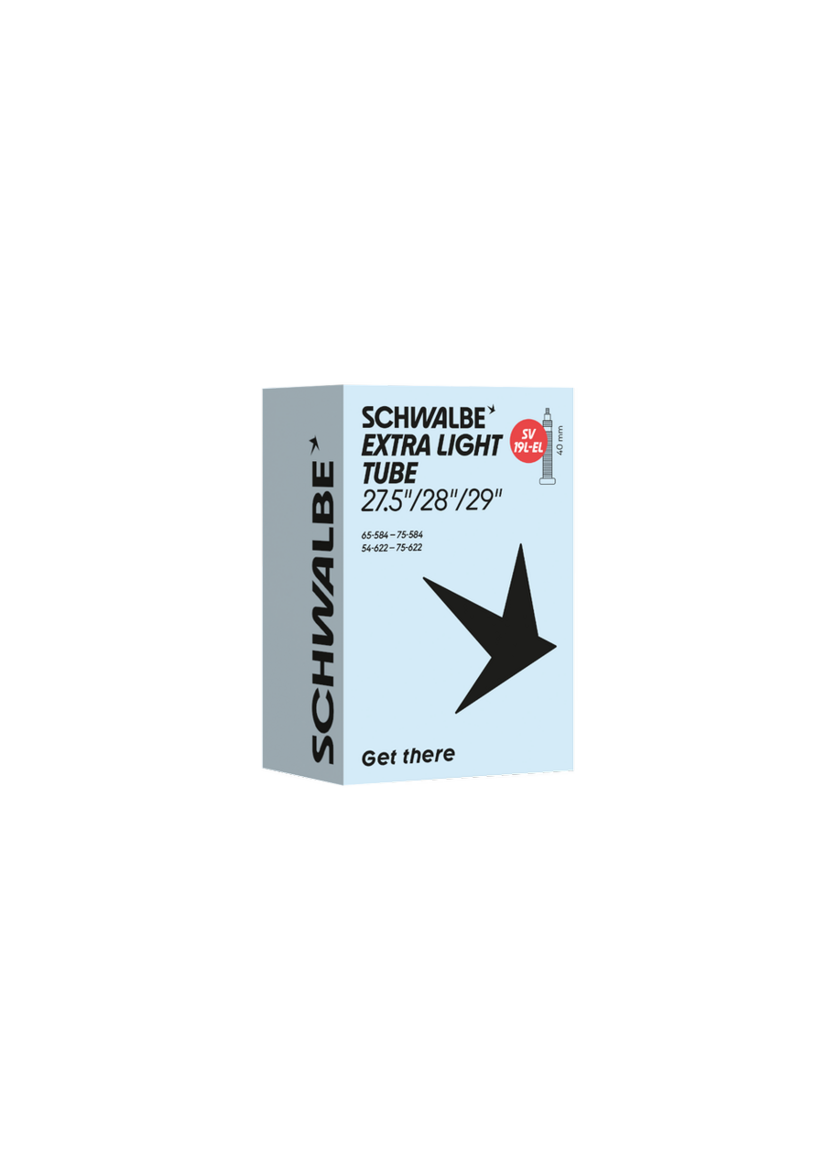 SCHWALBE SCHWALBE Tube SV19L-EL EXTRA LIGHT 54/75-584/622 IB black 40mm