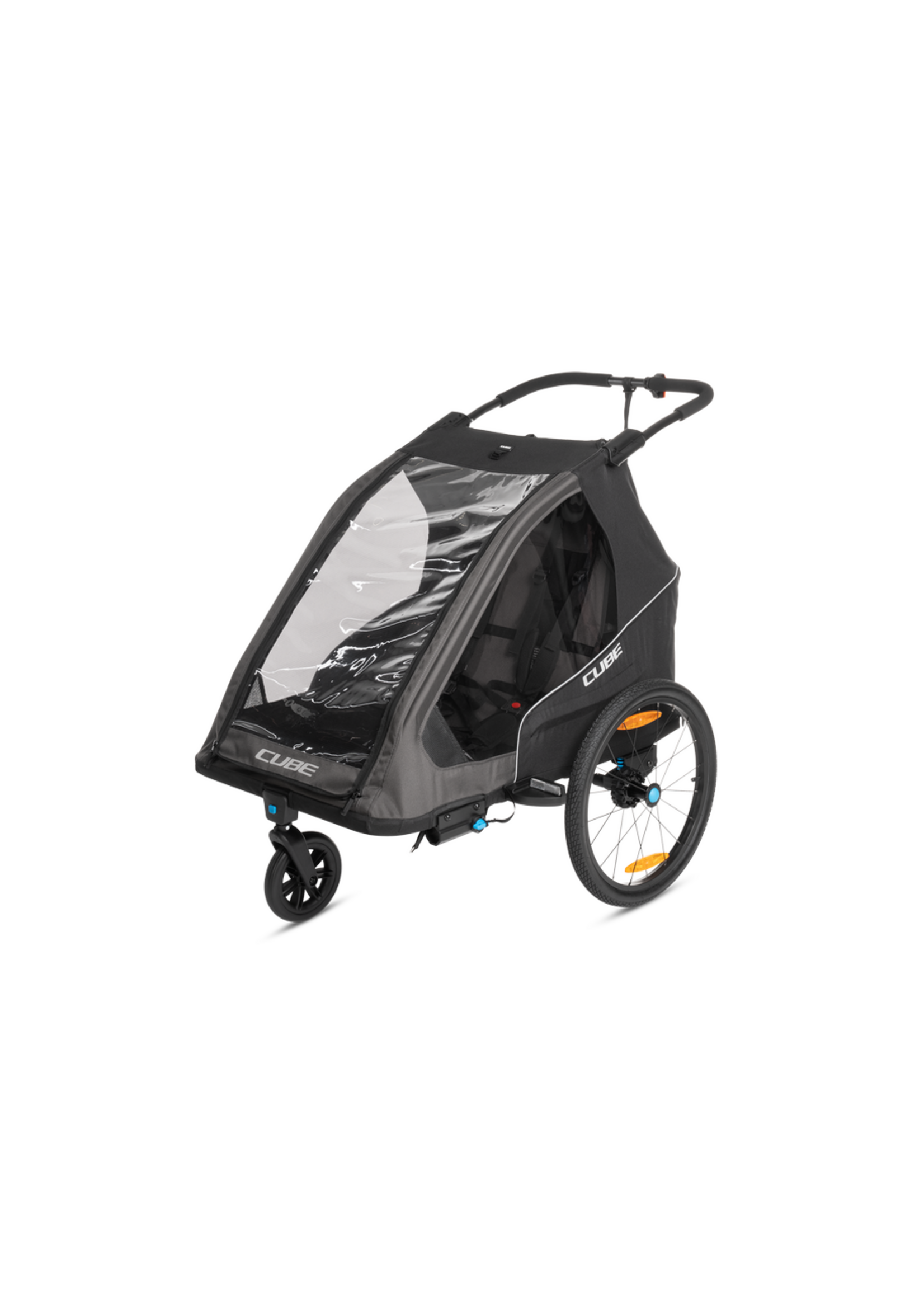 CUBE Rimorchio per bambini CUBE Double PURE black´n´grey