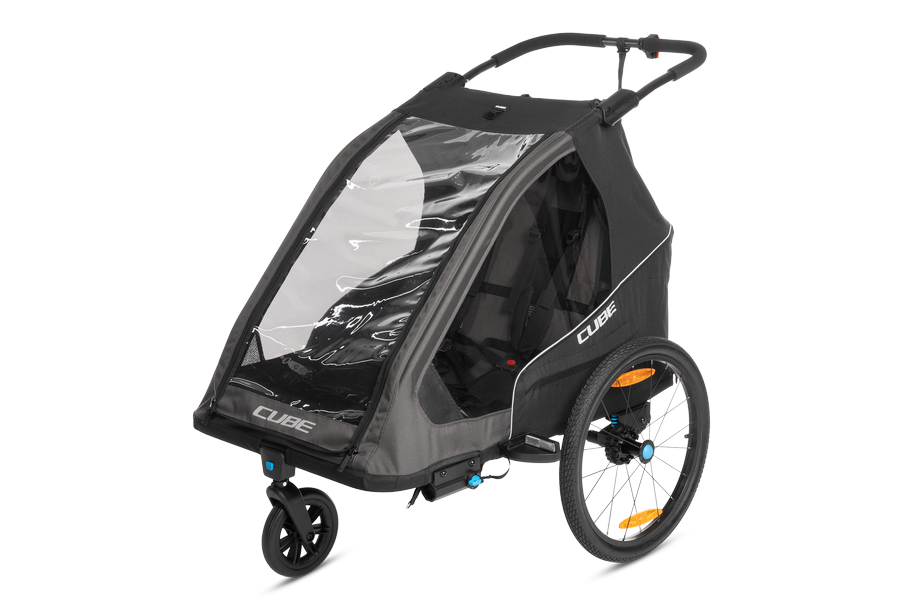 Rimorchio per bambini CUBE Double PURE black ́n ́grey
