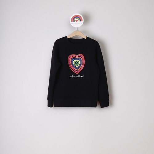 sweater kids zwart colours of love sweater kids zwart colours of love