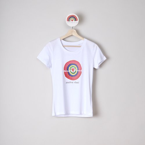 t-shirt dames positive vibes t-shirt dames positive vibes