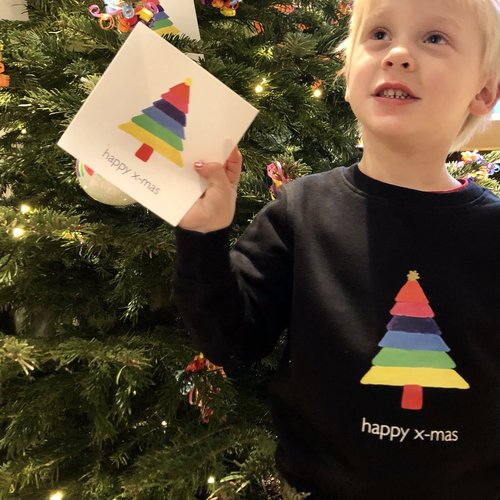 sweater kids black happy x-mas sweater kids black happy x-mas
