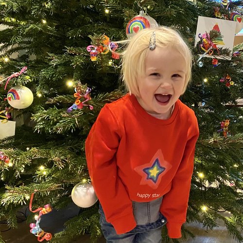 sweater kids red happy star sweater kids red happy star