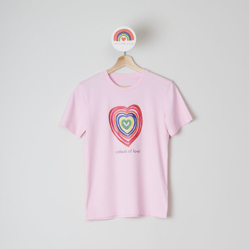 t-shirt unisex cotton pink colours of love t-shirt unisex cotton pink colours of love