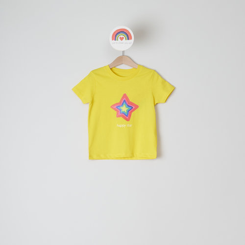 t-shirt kids yellow happy star t-shirt kids yellow happy star