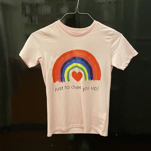 t-shirt kids cotton pink just to cheer you up t-shirt kids cotton pink just to cheer you up