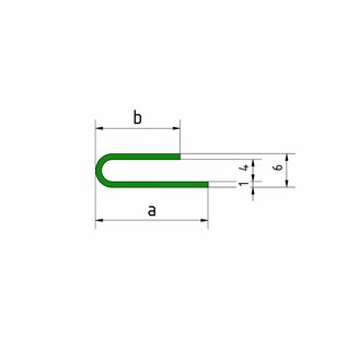 Versandmetall Profil de serrage écart 4mm acier inoxydable a / b 20 / 15mm t = 1.0mm longueur 2000 mm, surface brossé  en grain 320