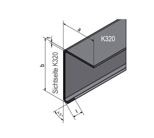 Corniére de protection inox Protecteurs d'angle en acier inoxydable , pliée  3 fois, acheter à Versandmetall - Versandmetall