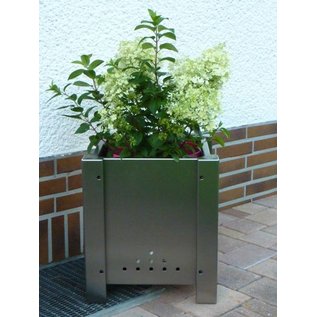 Versandmetall Jardinière en acier inoxydable jardinière pot 38-58cm inoxydable carré