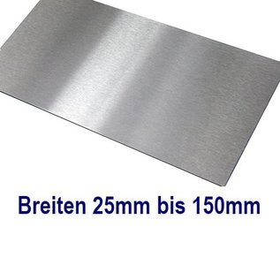 Versandmetall Edelstahl Blech Zuschnitte 1.4301 von 25 bis 150mm Breite bis Länge 2500mm