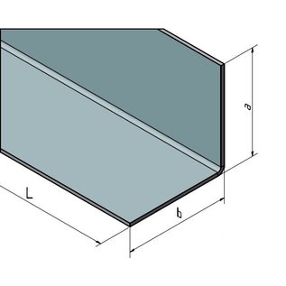 Versandmetall Hoekprofiel Hoekstrip Hoeklijn Aluminium gezet 90° lengte tot 2500 mm