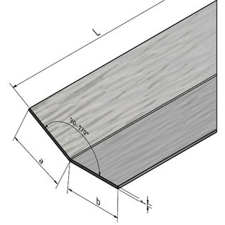 Versandmetall Hoekprofiel Hoekstrip Hoeklijn Aluminium gezet 90° lengte tot 2500 mm