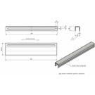 Versandmetall Profil en U, en acier inoxydable, hauteur axbxc= jusqu'à 30x31x30mm,2mm, longueur 360mm,  surface brossé en grain 320