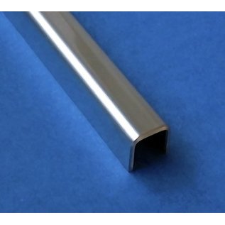 Versandmetall Glasrandprofiel glas voor Borstwering en Balkonhekwerk 8mm tot 21,52mm t = 1,5 mm lengte tot 2500mm