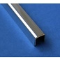 Versandmetall Glasrandprofiel glas voor Borstwering en Balkonhekwerk 8mm tot 21,52mm t = 1,5 mm lengte tot 2500mm