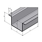 Versandmetall Hut-Profil aus Edelstahl gebürstet, Höhe 20mm Breite c= 30 bis 80mm Länge 2500 mm