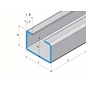 Versandmetall C-Profil aus Edelstahl gebürstet, Höhe 20mm Breite c= 30 bis 80mm Länge 1250 mm