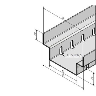 Versandmetall Drainagerinnen ohne Rost,  Linienentwässerung von Oberflächen Form B2 aus Edelstahl Einlaufbreite  90, 120, 140, 190mm