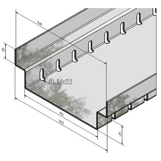 Versandmetall Drainagerinnen ohne Rost,  Linienentwässerung von Oberflächen Form B2 aus Edelstahl Einlaufbreite  90, 120, 140, 190mm