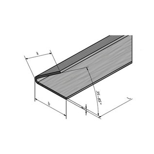 Versandmetall Corniere en tôle d'acier inoxydable isocéle 60°, longueur 1000 mm