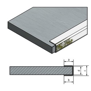 Versandmetall Profil encadrement, Profil U 1,0mm d'acier inoxydable, pour panneaux bois de 10 - 40mm