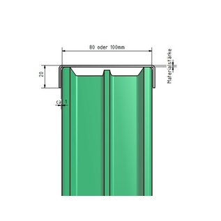 Versandmetall Einfassprofil Glasbaustein U-Profil aus 1,0 mm Edelstahl geeignet für Glasbaustein 80 und 100mm
