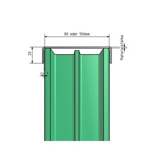 Versandmetall Einfassprofil Glasbaustein U-Profil aus 1,5 mm Edelstahl geeignet für Glasbaustein 80 und 100mm