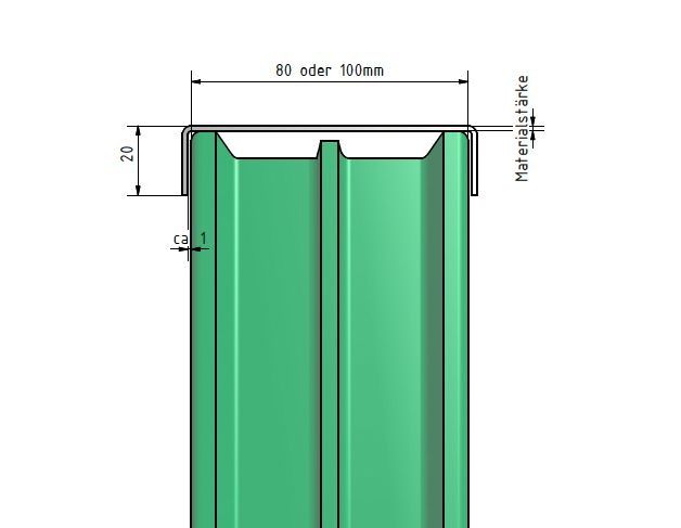 Einfassprofil Glasbaustein Edelstahl 1,5 mm Längen bis 2500mm