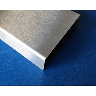 Versandmetall Afsluitprofiel, frameprofiel, Glasbouwsteen, roestvrij Staal, dikte 2,0 mm, Lengte tot 2500 mm geschikt vor Glasbouwsteenen van 80 en 100 mm.