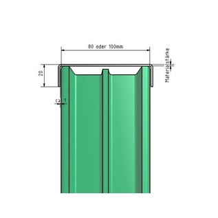 Versandmetall Profil encadrement pour briques de verre, en acier inoxydable de 2,0mm, longueur jusqu'à 2500mm