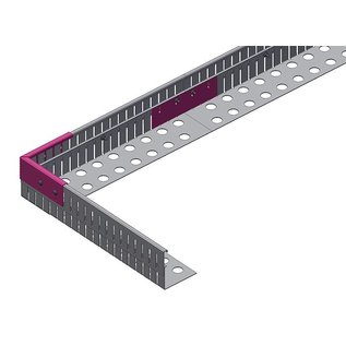 Versandmetall Grindkeringsprofiel Grindprofiel klein Verbinding Aluminium geperforeerd Höhe 40-75mm gevouwen 90°