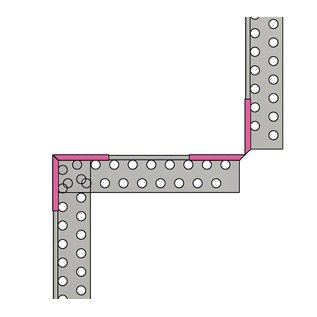 Versandmetall CONNECTEUR Bande de gravier petit - aluminium Al99.5 - perforé - plié à 90 °